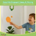 Toy Imagine Indoor Hanging Table Tennis Trainer for Kids Age 5-14 | Door Mounted Ping Pong Game Set with 2 Rackets 6 Balls | Indoor Sports Game for Boys and Girls Home Play Activity - Image 4