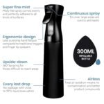 (Black, 300ml) Refillable Empty Mist Water Spray Bottle for Taming Hair in Morning, Hairstyling, Plants, Pets (Black, 300ml) - Image 4