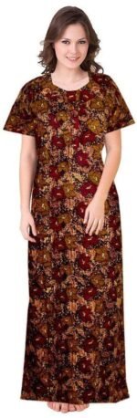 PNAEONG Women's Cotton Printed Nighty Night Gown Maxi Free Size (Pack of 2) - Image 6