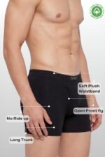 Van Heusen Men’s Cotton Boxer Briefs Pack of 3 | Long Trunk | No ride-up | Inner Elastic for superior comfort | Open front fly | Super Combed Cotton for softness | Moisture‑Wicking | Sweat Absorbant | All‑Day Fresh Technology | Long Lasting Colors |Soft Plush Waistband | Label‑Free Comfort | style 10031 - Image 3