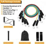 QUXIS Resistance Bands Set – 5 Stackable Exercise Tubes (Upto 45Kg) with Handles, Door Anchor, Ankle Straps & Carry Bag for Strength Training, Pilates, Physical Therapy & Home Gym – Men & Women - Image 3