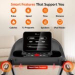 PowerMax Fitness TDM-96B 4HP DC Treadmill for Home | 110KG Max User Running Machine | 14km/hr Top Speed, 4-Level Manual Incline | Bluetooth for app, Speaker, Mp3 | Foldable Cardio Machine, LED Display - Image 6