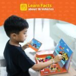 Magnetic Fun Art Puzzle - Vehicles|4-in-1 Travel Friendly Educational Toy with Writable Board|50 Magnetic Pieces with Informative Flash Cards |Birthday Gift for Boys & Girls Age 3,4,5 & 6 yrs - Image 6
