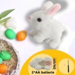 SHINETOY Hopping Rabbit Interactive Electronic Pet Plush Bunny Toy with Sounds and Movements Animated Walking Wiggle Ears Twitch Nose Gift for Toddlers Birthday, White, 7'' - Image 3