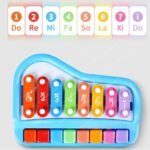Storio 8 Tone Xylophone Learning Toys Kids Educational Knock Playing 2 in 1 Colorful Plastic Percussion Piano Toy (Multi Color) - Image 4