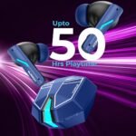 HOPPUP Xo6 Gaming Earbuds with 35MS Low Latency, RGB LED, 13MM Drivers & 50H Playtime Bluetooth (Cobalt Blue, True Wireless) - Image 4
