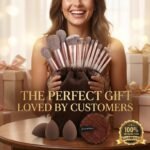 17Pc Makeup Kit Set – Premium 13-Piece Makeup Brush Set with 3 Makeup Sponges & 1 Color-Removal Sponge – Soft Synthetic Bristles, Rose Gold & Cream Design with Velvet Travel Pouch – Complete Professional Beauty Tools (Coffee Edition) (Clean sponge and makeup puffs , color may vary or multicolour) - Image 8