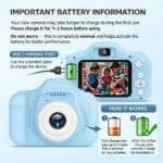 Toy Imagine Kids Digital Camera Toy 3.0MP 1080P Video Camera with 2-Inch Screen & 32GB Capacity USB Rechargeable with Games,Filters,Time-Lapse Educational Birthday Gift for Boys & Girls Age 3–12(Blue) - Image 5