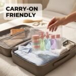 Temperia Travel Bottles for Toiletries (7pcs) - Refillable Empty Mini Containers with Pouch (Random Colors) - Travelling Accessories & Essentials Kit Set for Shampoo, Cosmetics, and More - Image 4