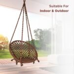 Curio Centre Make in India Round Cotton Rope Hanging Swing for Adults & Kids with Accessories/Swing Chair for Indoor,Outdoor,Home,Patio,Yard, Balcony,Garden (145 x 57 x 43 cm,100 kgs Capacity, Brown) - Image 7