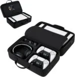 PSS Compatible with PS5 Travel Bag Briefcase Hard Shell Carrying Case for PS5 Console Protective Storage Bag Shockproof Compatible with PS5 Console/ Controller, Headset Games Accessories - Black - Image 2