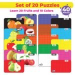 My Starter Jigsaw Puzzle - Fruits & Colors| 2-Piece Puzzle for Kids Age 2,3,& 4 yrs| Montessori Educational Toy Set of 20 Puzzle, 40 Big Pieces| Return & Birthday Gift for Boys & Girls - Image 2