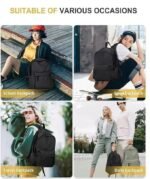 20L Laptop Backpack with Multiple Compartments, Water-resistant, Adjustable Shoulder Straps, Black, for School College Office Travels, (Medium Size) - Image 3