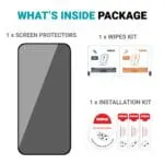 POPIO Military-Grade Privacy Screen Protector for iPhone 16 – 9H Tempered Glass, Anti-Spy Protection, Scratch-Resistant, HD Clarity (1 Pack) - Image 8
