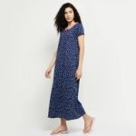 Max Women Cotton Printed Midi Night Gown - Image 3