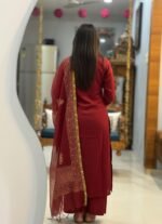 ANNI Designer Women's Rayon Viscose Straight fit Printed Embroidered Kurta with Pant & Dupatta | Ethnic Kurta Set for Women | Daily, Office & Festive Traditional - Image 2