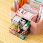 Shuttle Art Desk Organiser | ABS Plastic Table Organiser with 5 Compartments & 2 Drawers | Multifunctional Pen Stand for Table & Stationery Storage for Office, Home & Study Desk (Blue) - Image 5