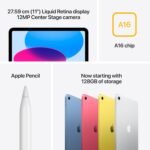 Apple iPad 11″: A16 chip, 27.69 cm (11″) Model, Liquid Retina Display, 128GB, Wi-Fi 6, 12MP Front/12MP Back Camera, Touch ID, All-Day Battery Life — Yellow - Image 5