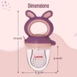 LuvLap Silicone Food/Fruit Nibbler with Extra Mesh, Soft Pacifier/Feeder, Teether for Baby, Infant, Bunny Violet & Pink - Image 6