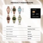 Carlton London Harper Women Analog Watch, Round Dial, Stainless Steel Strap, Quartz Movement, Green Dial, Silver Strap, 30M Water Resistant | CLRLW-006 - Image 7