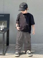 Lymio Junior's Boys Cargo Pants | Stylish Cotton Blend Casual Trousers for Kids | Relaxed Fit Junior Boy Cargo Pant | Trendy Kids Streetwear Joggers with Multi-Pockets - Image 7