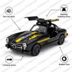 1:43 Die Cast Pull Back Car, Black Blaze Classic Sports Toy, Metal Model with Opening Doors, Vintage Racing Collectible, Miniature Vehicle Gift for Kids Boys and Adult Collectors - Image 3