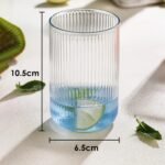 SUPERMOM Plastic Glass Set of 6 – Transparent Casa Glass, Unbreakable Tall Ribbed Glasses for Water, Juice, Cocktails, Mocktails & Beverages, Reusable and Easy to Clean, Everyday Drinkware (300 ml) - Image 4