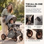 StarAndDaisy Stroller for Baby Boy & Girl 0 to 5 Years, Foldable Baby Stroller for 0-3 Year, Compact Pram for Todler, Trolley with Reversible Handle, 5-Point Safety Harness & Storage Basket - Grey - Image 6