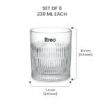 Treo by Milton Elix Juice Tumbler I Premium Glass Set of 6 for Water, Cold Drink I Perfect for Home, Restaurants and Parties. 230 ml - Image 6