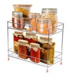 CR18 COLLECTION Heavy Big Size 2-Layer Stainless Steel Spice Rack | Modular kitchen Storage Organizer | Multipurpose Space Saver Rack for Efficient kitchen Organization - Image 2