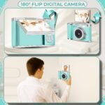 Cason 48MP Digital Camera for Kids & Adults -Real Photo & Video Mini Camera for Photography 2.4” Rotating Screen, Built in Games Kids Cameras for 5-15 Years Girls & Boys with 8 GB Sd Card (Blue) - Image 4