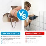 Heavy Duty Self Adhesive Wall Hooks | Waterproof PVC Sticky Hooks Stainless Steel Big Hooks for Home Storage Bathroom Kitchen | Silver Multipurpose 10KG Capacity (Golden Hook 10-pcs) - Image 3