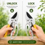 Gardening Scissor Stainless Steel Garden Snip with Safety Lock Garden Shears Sharp Cutter Pruners Scissor for Lawn, Garden & Potted Plants (PACK OF 1) - Image 5