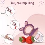 LuvLap Silicone Food/Fruit Nibbler with Extra Mesh, Soft Pacifier/Feeder, Teether for Baby, Infant, Bunny Violet & Pink - Image 4