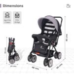 R for Rabbit Lollipop Lite Baby Stroller for 0 to 3 Years with 5 Point Safety Harness | Reversible Handlebar | Cushioned Seat with 3 Level Seats Recline/Lightweight Pram for Kids (Black Stripes) - Image 7