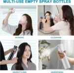 (Black, 300ml) Refillable Empty Mist Water Spray Bottle for Taming Hair in Morning, Hairstyling, Plants, Pets (Black, 300ml) - Image 3