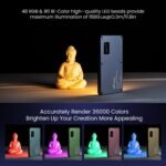 HIFFIN HF-135 Portable Pocket RGB LED Video Light with 24 Lighting Effect Modes, 4000 mAh Inbuilt Battery, 2500K-9000K Full Color - Ideal for Photography, and Product Photography - Image 2