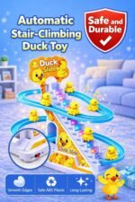 TEC TAVAKKAL Duck Slide Toy Set, Funny Automatic Stair-Climbing Ducklings Cartoon Race Track Set Duck Roller Coaster Escalator Toy with Flashing Lights & Music (Duck Slide Track Set) - Image 7