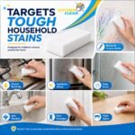 Kitchen Clean® Magic Eraser Sponge, Pack of 2 | Wall & Kitchen Stain Remover, Bathroom Tile Cleaner, Pencil Marks & Lime Scale Cleaner - Image 4