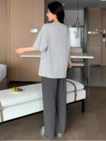 KSHS Printed Round Neck Short Sleeve Nightsuit Set | Pajama Set | Casual Night Dress for Women - Image 4