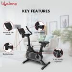 Lifelong Fit Pro Spin Fitness Bike with 7Kg Flywheel, Adjustable Resistance & Heart Rate Sensor for Fitness at Home Workouts|Max Weight Capacity: 120 kg (LLSBB50. Black) - Image 3