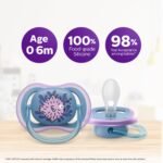 Avent Philips Pacifier Ultra air | Lets Your Baby's Skin Breathe | Orthodontic & BPA Free | 2 Pack | 6-18m | SCF085/61 | Silicone - Image 4