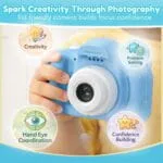 Toy Imagine Kids Digital Camera Toy 3.0MP 1080P Video Camera with 2-Inch Screen & 32GB Capacity USB Rechargeable with Games,Filters,Time-Lapse Educational Birthday Gift for Boys & Girls Age 3–12(Blue) - Image 6