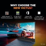 HP Smartchoice Victus, AMD Ryzen 7 7445HS, 6GB RTX 3050, 16GB DDR5(Upgradeable) 512GB SSD, 144Hz, 300 nits, 15.6''/39.6cm, Win 11, Office 24, Blue, 2.29kg, fb3134/20ax, Xbox Gamepass*, Gaming Laptop - Image 2