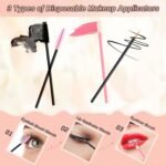 50pcs Applicator Wand Set Eyelash Mascara Brush Eyeliner Brush LipWand Brushes Makeup Beauty Tool Kit 20 Mascara Brush, 20 Lipstick Applicator Lip Wand,10 Eyeliner Brushes - Image 5