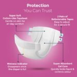 KareIn Comfort Adult Diaper Tape M Size, Medium, Waist (76-114 cm 30'-45'), 10 Unit, Long Protection Hour, Unisex, Quick & Even Absorption, Anti-Bacterial, Leakproof, Odour Control, Wetness Indicator - Image 5