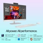 HP All-in-One, Intel Core Ultra 5 125U (16GB DDR5,1TB SSD) IPS, 300 nits, Anti-Glare, 27inch(68.6cm) FHD, Win11, M365, Office24, Shell White, 6.72kg, FHD IR tilt Camera w/Privacy shuttter, 27-cr1027in - Image 5