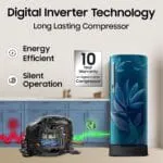 Samsung 183 L, 4 Star, Digital Inverter, Direct-Cool Single Door Refrigerator (RR20H28249U/NL, Paradise Bloom Blue, Base Stand Drawer, Single Touch Defrost, 2026 Model) - Image 11
