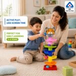 Amazon Brand - Jam & Honey Rolling & Swirling Ramp Drop Toy for Kids 3+ Years, 5-Layer Ball Drop Track with 4 Balls, Early Learning Activity Toy, BIS Certified Safe - Image 3
