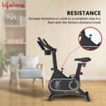 Lifelong Fit Pro Spin Fitness Bike with 7Kg Flywheel, Adjustable Resistance & Heart Rate Sensor for Fitness at Home Workouts|Max Weight Capacity: 120 kg (LLSBB50. Black) - Image 2